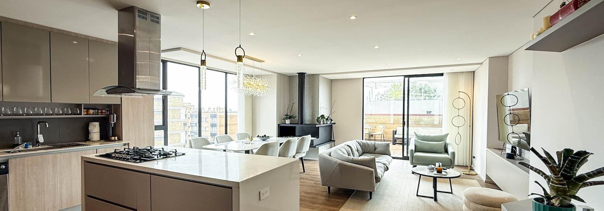 Apartamento moderno con terraza en venta en Santa Bárbara      