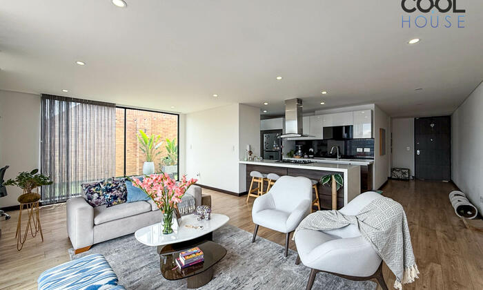 Apartamento con terraza amoblado o sin amoblar en arriendo en Santa Bárbara  